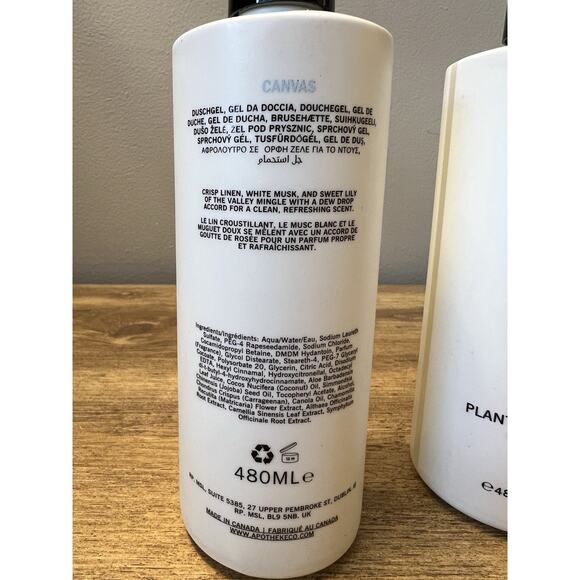 New Apotheke Canvas Bath Shower Gel Jumbo 480ml Set of 2 - Picture 3 of 3